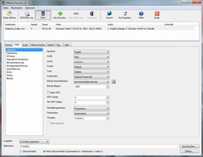 Screenshot of the application XMedia Recode - #2