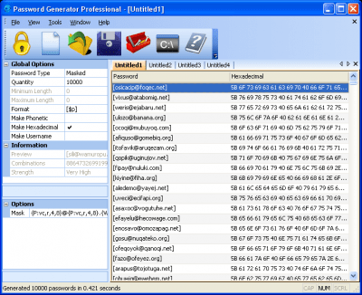 Screenshot of the application Password Generator Professional - #3