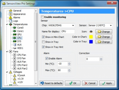 Screenshot of the application SensorsView Pro - #4