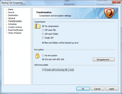Screenshot of the application Leo Backup - #2