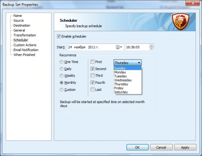 Screenshot of the application Leo Backup - #3