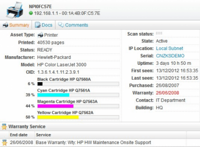 Screenshot of the application Lansweeper - #2