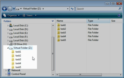 Screenshot of the application Virtual Folder - #3