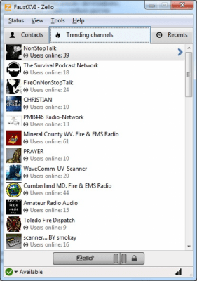 Screenshot of the application Zello - #2