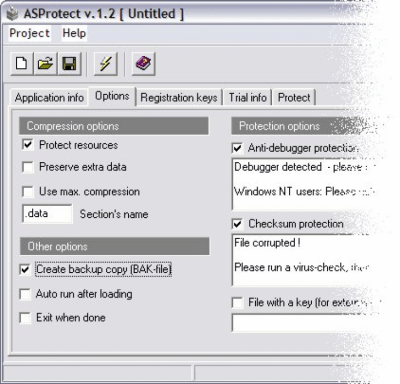 Screenshot of the application ASProtect - #2