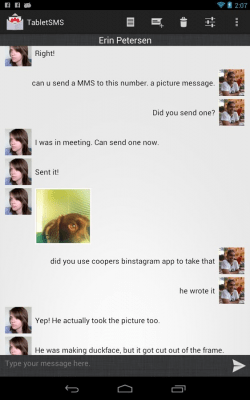 Screenshot of the application TabletSMS by DeskSMS - #2