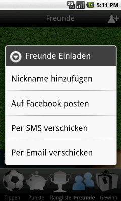 Screenshot of the application Fussball Tippspiel - #2