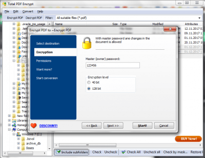 Screenshot of the application PDF Encrypter - #3