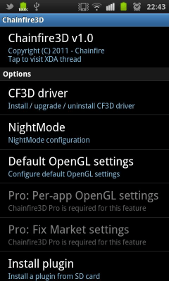 Screenshot of the application [root] Chainfire3D - #3