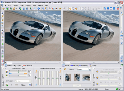 Screenshot of the application Advanced JPEG Compressor - #1