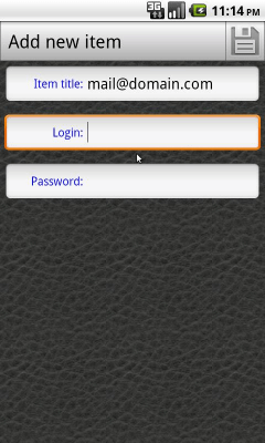 Screenshot of the application Passwords - #3