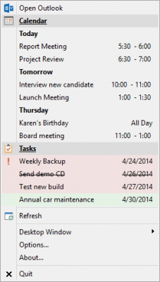 Screenshot of the application DeskTask - #3