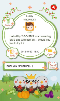 Screenshot of the application GO SMS Pro Thanksgiving Popup - #2