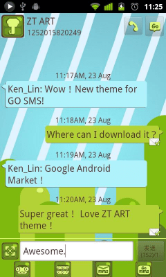 Screenshot of the application GO SMS Pro Monkey Theme - #2