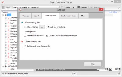 Screenshot of the application Exact Duplicate Finder - #1