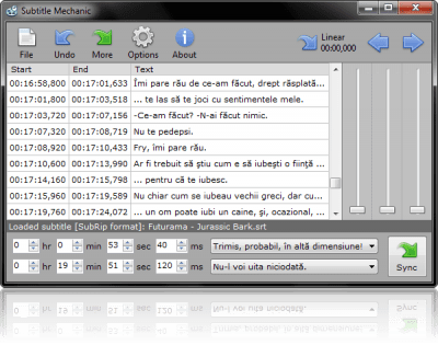 Screenshot of the application Subtitle Mechanic - #2