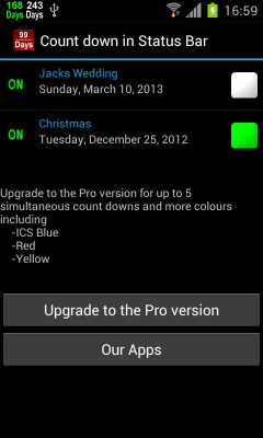 Screenshot of the application Countdown in Status Bar - #5