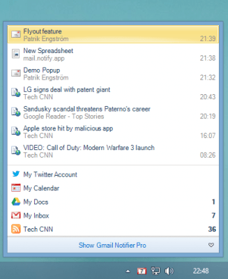 Screenshot of the application Gmail Notifier Pro - #2