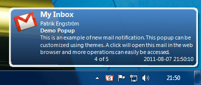 Screenshot of the application Gmail Notifier Pro - #3