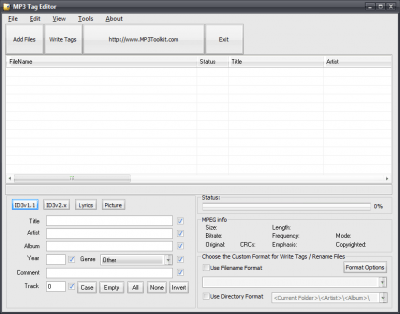 Screenshot of the application MP3 Toolkit - #6