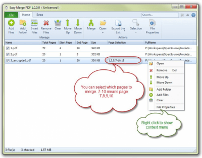 Screenshot of the application We Batch PDF Merger - #2