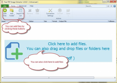 Screenshot of the application PDF Image Extractor - #3