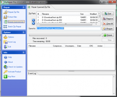Screenshot of the application Zip Repair Pro - #2
