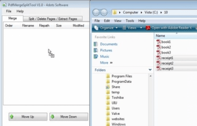 Screenshot of the application Free PDF Splitter Merger 4dots - #3