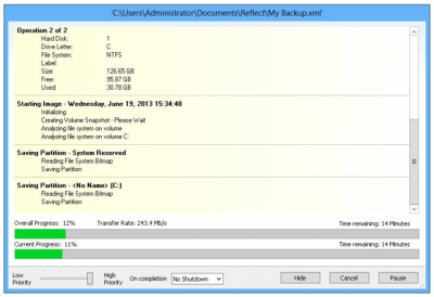 Screenshot of the application Macrium Reflect Free - #2