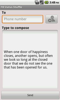 Screenshot of the application FB Status Shuffle - #2
