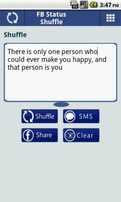 Screenshot of the application FB Status Shuffle - #4