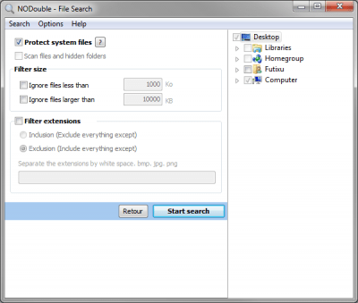Screenshot of the application NODouble - #2