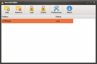 Screenshot of the application SecretFolder - #2