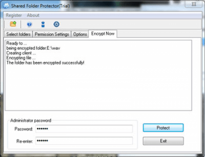 Screenshot of the application Shared Folder Protector - #5