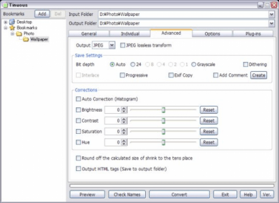 Screenshot of the application Tinuous Portable - #2