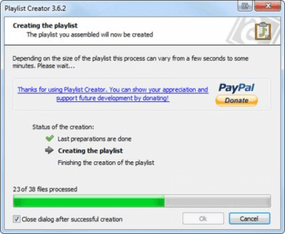Screenshot of the application Playlist Creator - #2