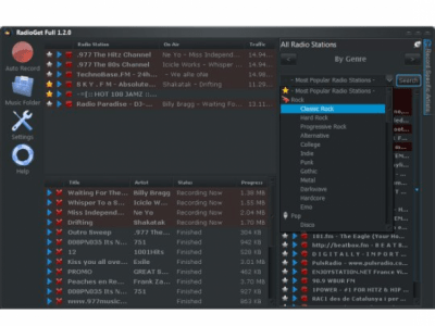 Screenshot of the application RadioGet - #2