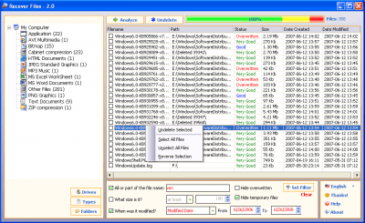 Screenshot of the application Recover Files - #2