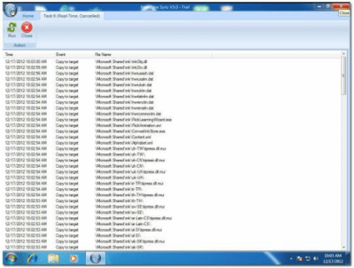 Screenshot of the application Real Time Sync - #3