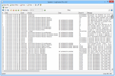 Screenshot of the application LogFusion Portable - #2