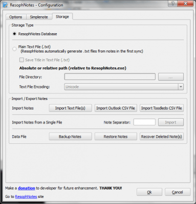 Screenshot of the application ResophNotes Portable - #3