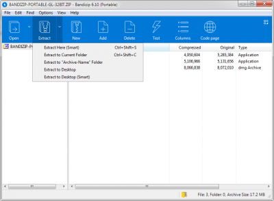 Screenshot of the application Bandizip - #5