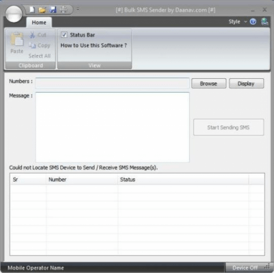 Screenshot of the application Bulk SMS Sender - #1