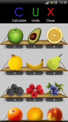 Screenshot of the application Nutritional value - #3