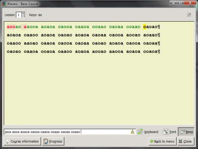 Screenshot of the application Klavaro - #5