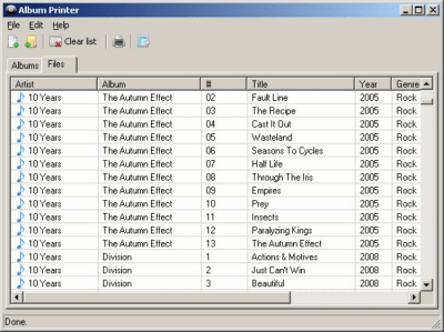 Screenshot of the application Album Printer - #2