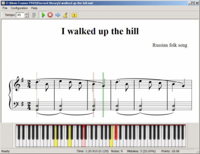 Screenshot of the application NoteTrainer PRO - #2