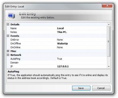 Screenshot of the application Wake On LAN Ex 2 - #2