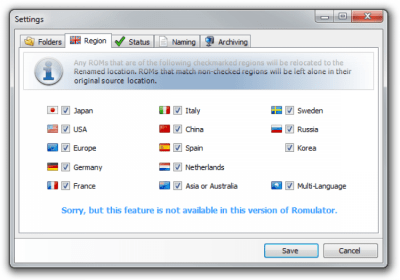 Screenshot of the application Romulator - #2