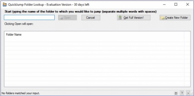 Screenshot of the application QuickJump - #2